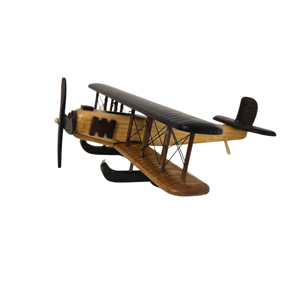 Handcrafted Vintage Wooden Airplane - Timber Voyager Model