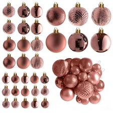 Christmas Tree Ornaments Baubles Set | Pink | Champange