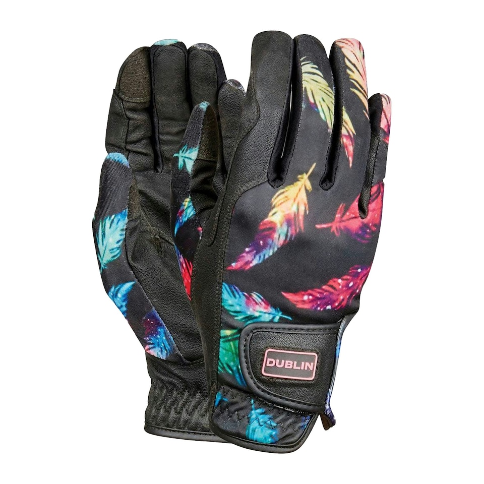 image 1 of Dublin Feather Riding Gloves - Black - XS | Black | XS
