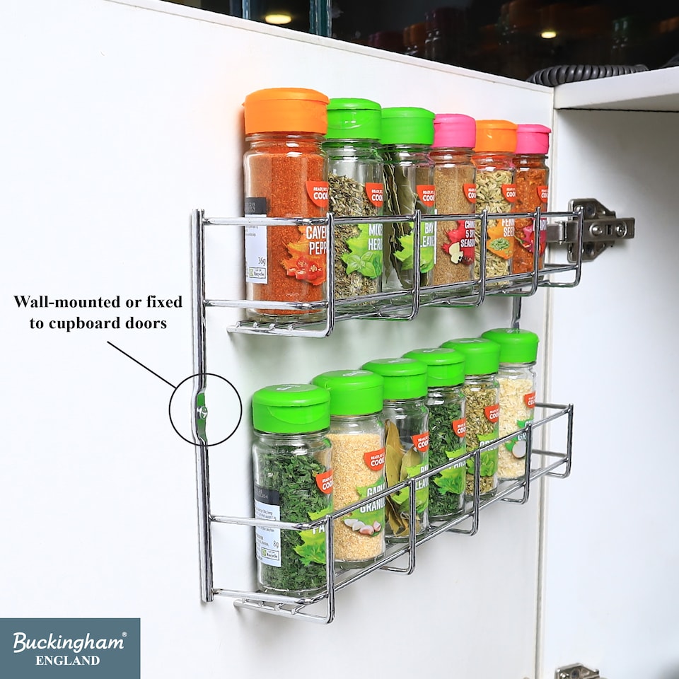 Tesco Spice Rack Buckingham 2 Tier Spice and Herb Rack, Premium Quality. | Silver ...