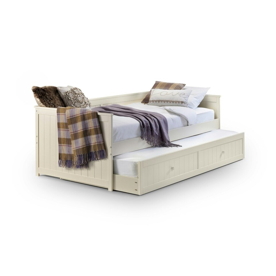 Premier Stone White Wooden Daybed with Underbed Trundle - Single 3ft (90cm) (Guest Bed)