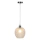 image 2 of First Choice Lighting Set of 2 Baine Clear Textured Glass with Chrome Pendant Fittings Chrome | Red