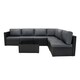 image 3 of Rattan Modular 7 Piece Furniture Set - Black