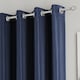 image 2 of Enhanced Living Nightfall Plain Supersoft Navy Thermal Blockout (SINGLE) Eyelet Door Curtain - 66 x 84 inch (168 x 214cm)