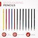 image 3 of Pack of 12 Colouring Pencils in White Zip Clear Pencil Case