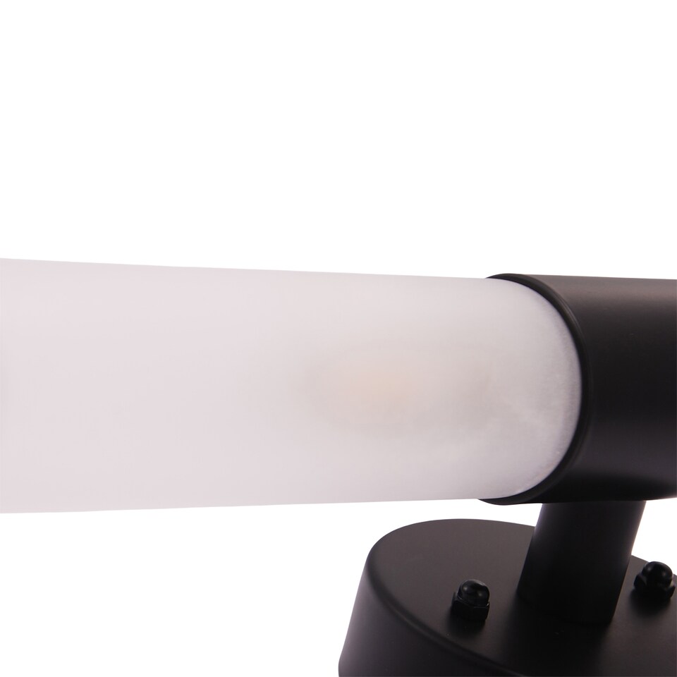 image 1 of Modern Black IP44 Rated Bathroom Wall Light Fitting with Tubular Glass Shades | Black