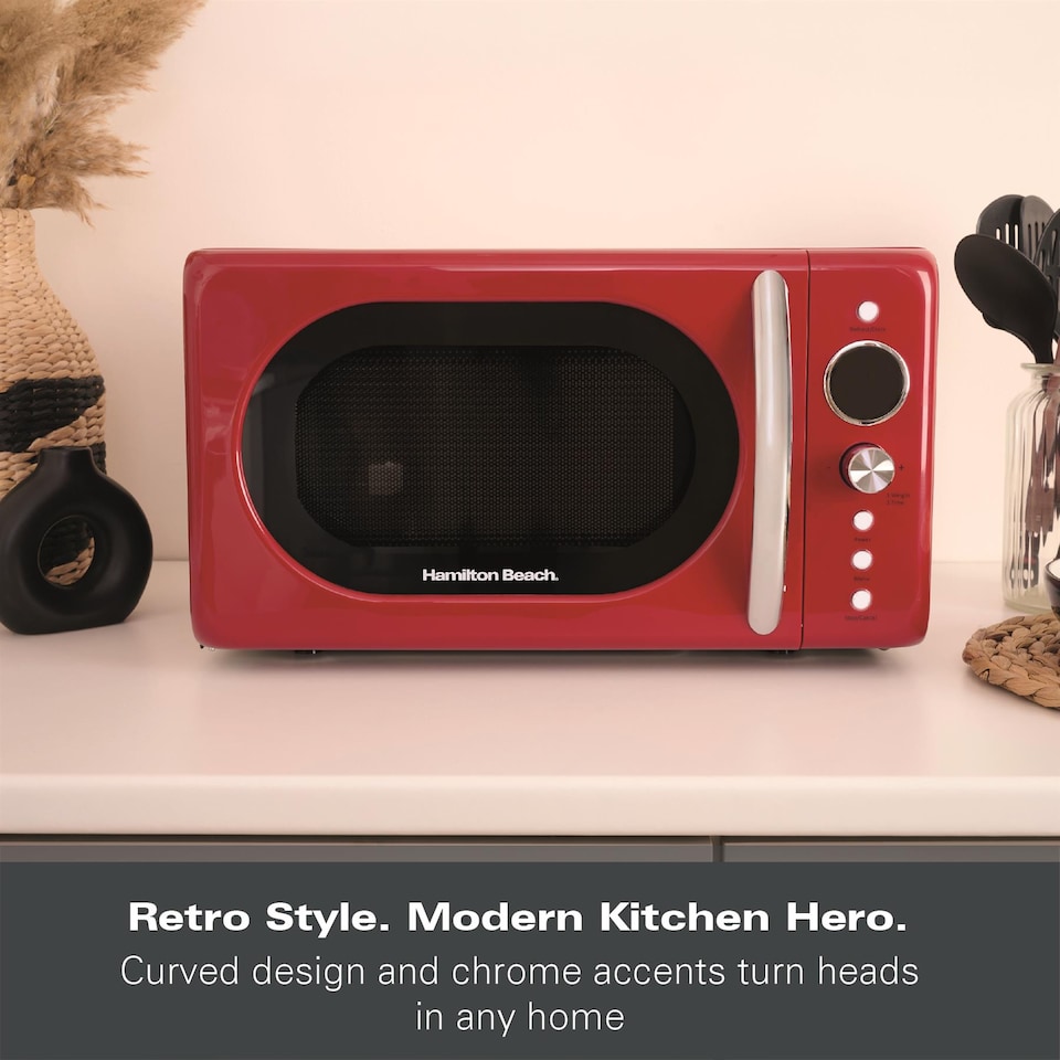 image 1 of Hamilton Beach 20L Retro Red Microwave