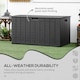 image 7 of Outsunny 336 Litre Garden Storage Box, Waterresistant Heavy Duty Double Wall Plastic Container, Extra Large Outdoor Garden Furniture Organizer, Deck Cushion Chest with Wheels and Handles, Black