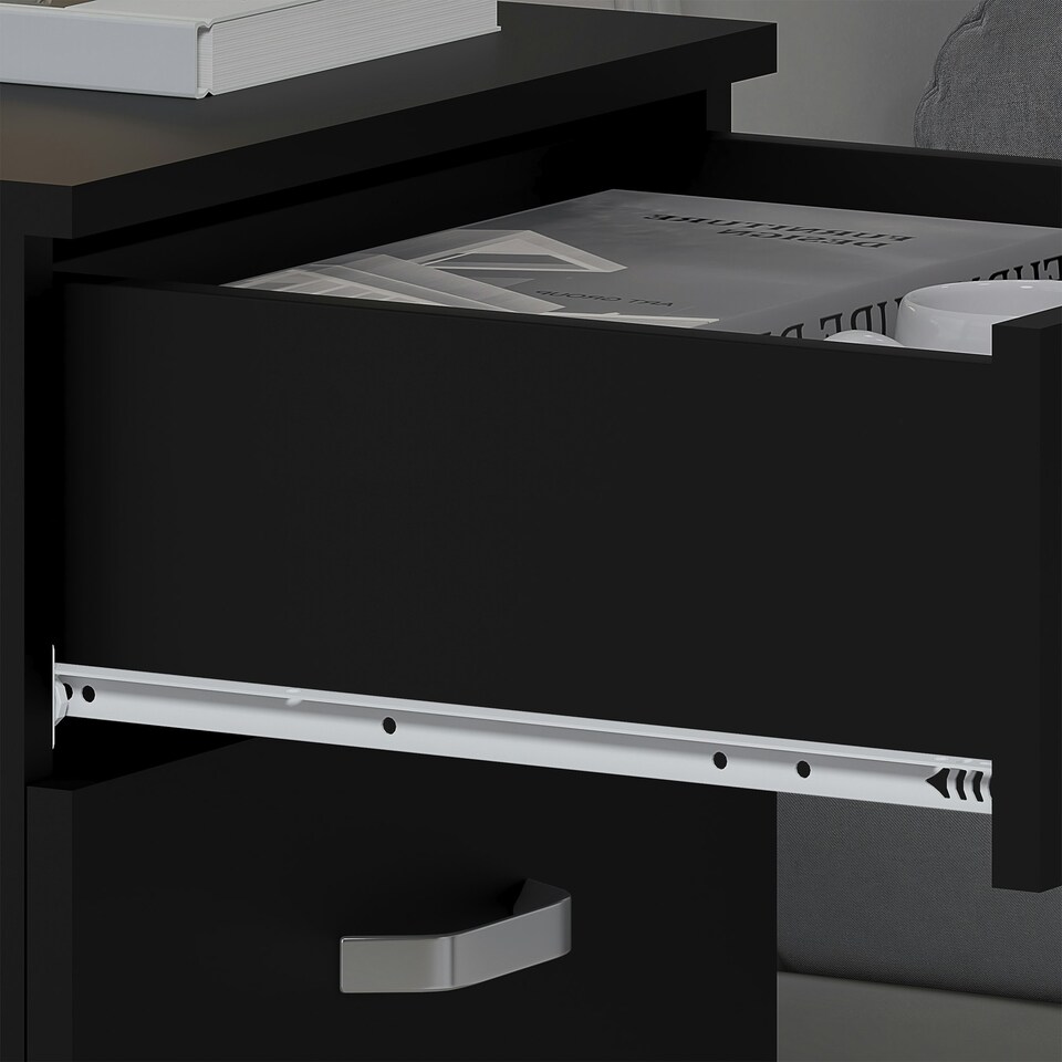 image 1 of FWStyle Tunis 3 Drawer Bedside Chest Matt Black