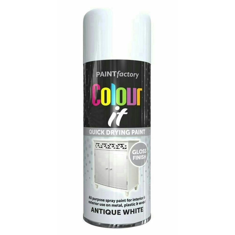 image 1 of Primer Spray Paint Aerosol Auto Car Lacquer Wood Metal 400ml White | Antique