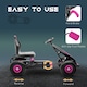 image 4 of HOMCOM Children Pedal Go Kart, Raving Go Kart with Adjustable Seat, Inflatable Tyres, Shock Aborb, Handbrake, for Ages 5-12 Years - Pink