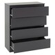 image 9 of Malvern 4 Piece Bedroom Set With 2 Door Double Wardrobe Grey