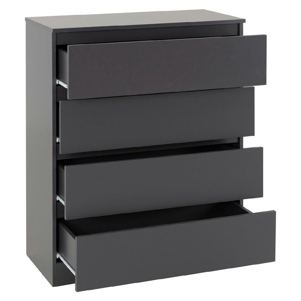 image 1 of Malvern 4 Piece Bedroom Set With 2 Door Double Wardrobe Grey