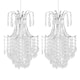 image 1 of Set of 2 Chandelier Style Easy Fit Ceiling Light Shades | Clear | Chrome | Medium | 2