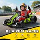 image 3 of HOMCOM 24V Electric Go Kart for Kids, Ride On Racing Kart with Adjustable Seat, Battery Powered Drifting Ride On Car with Music, Light, Slow Start, Button Start, Horn, for 6-12 Years, Green