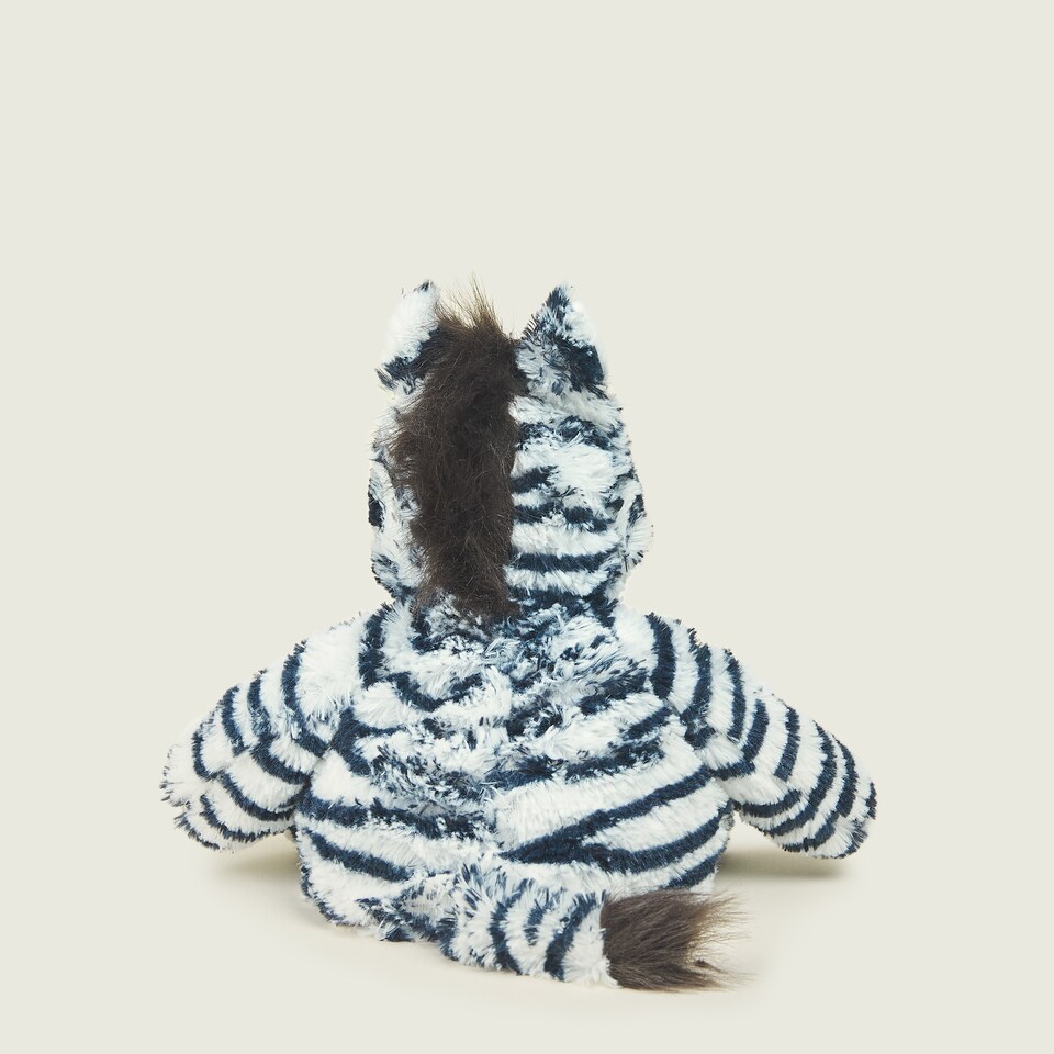image 1 of Warmies Plush Zebra Microwavable Weighted Teddy with French Lavender Scent, Hot or Cold for Cool Relaxation and Warm Relief