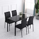 image 5 of HOMCOM Dining Chairs Faux Leather Accent Chairs for Kitchen, Set of 4, Black