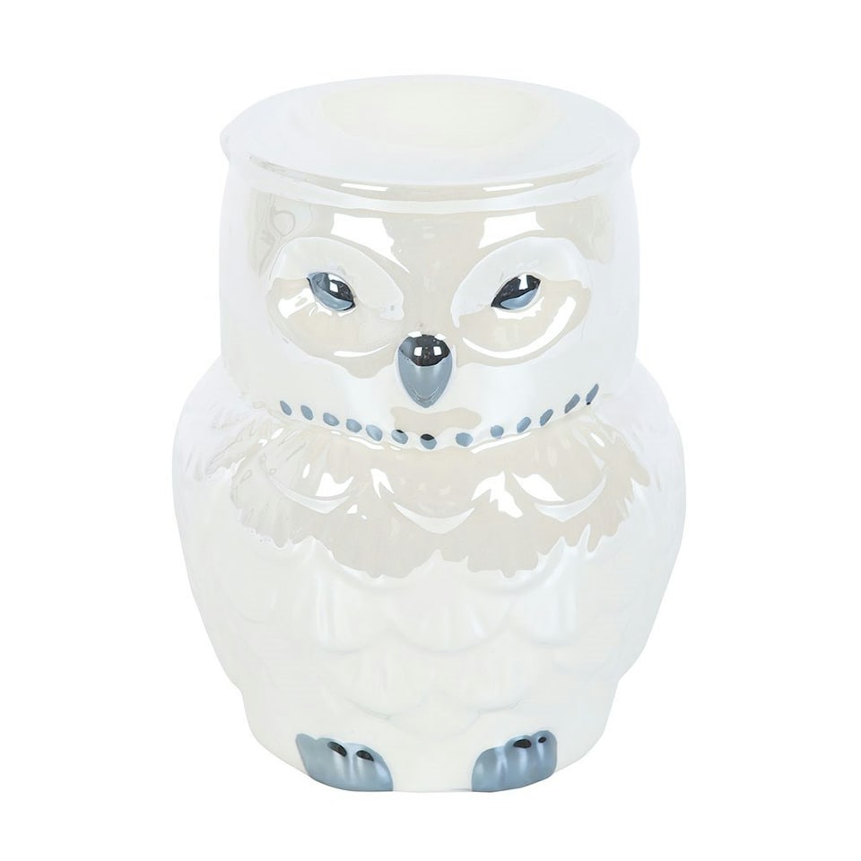 image 1 of Something Different Iridescent Owl Oil Burner - White - One Size