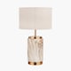 image 3 of Cylinder Natural Stone Effect Ceramic Table Lamp | Brown | Natural | 1