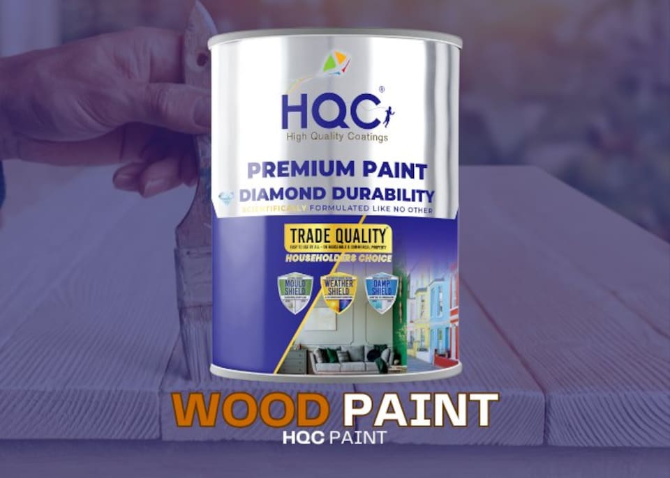 image 1 of HQC Wood Paint - Weatherproof for Fences, Gates, Sheds & Furniture - White - 10L