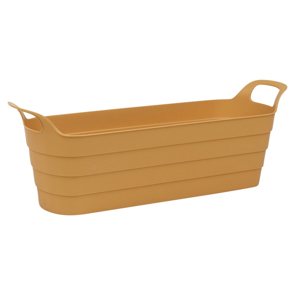 image 1 of Herb Pots with Handles Plastic Flexi Planter Flower Box Indoor Outdoor Patio Troughs | Yellow | 1 Pc Yellow