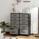 image 2 of HOMCOM Fabric Chest of Drawers, 10 Drawer Dresser for Bedroom, Charcoal Grey Grey