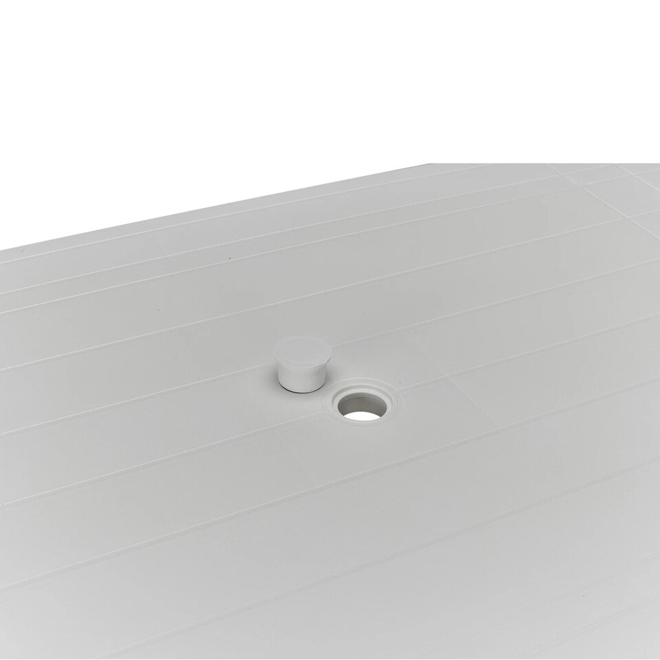 image 1 of White Square Garden Plastic Lightweight Table Patio Deck Outdoor Furniture