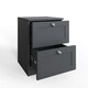 image 3 of FWStyle Artus Shaker 2 Drawer Bedside Table Nightstand Matt Grey