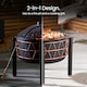 image 3 of VonHaus Fire Pit with Copper Rim and BBQ Cooking Grill