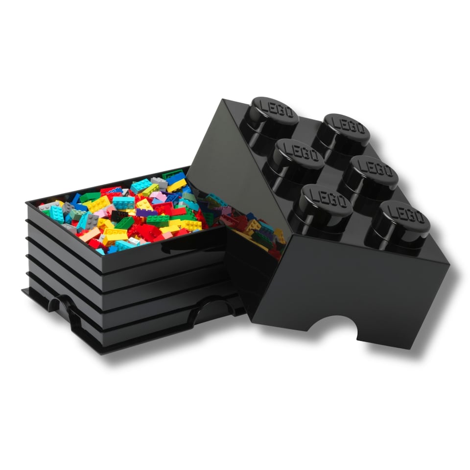 image 1 of LEGO Storage Brick 6 Stud - Black