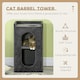 image 2 of PawHut 2-Tier Cat House with Scratching Pad Plush, 81cmH, Grey