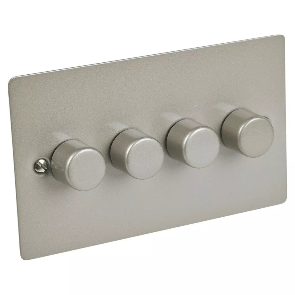 image 1 of Volex Crabtree 4-Gang Dimmer Light Switch - Flush Style