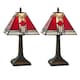 image 1 of Set of 2 Avon - Tiffany Coloured Glass 39cm Table Lamps