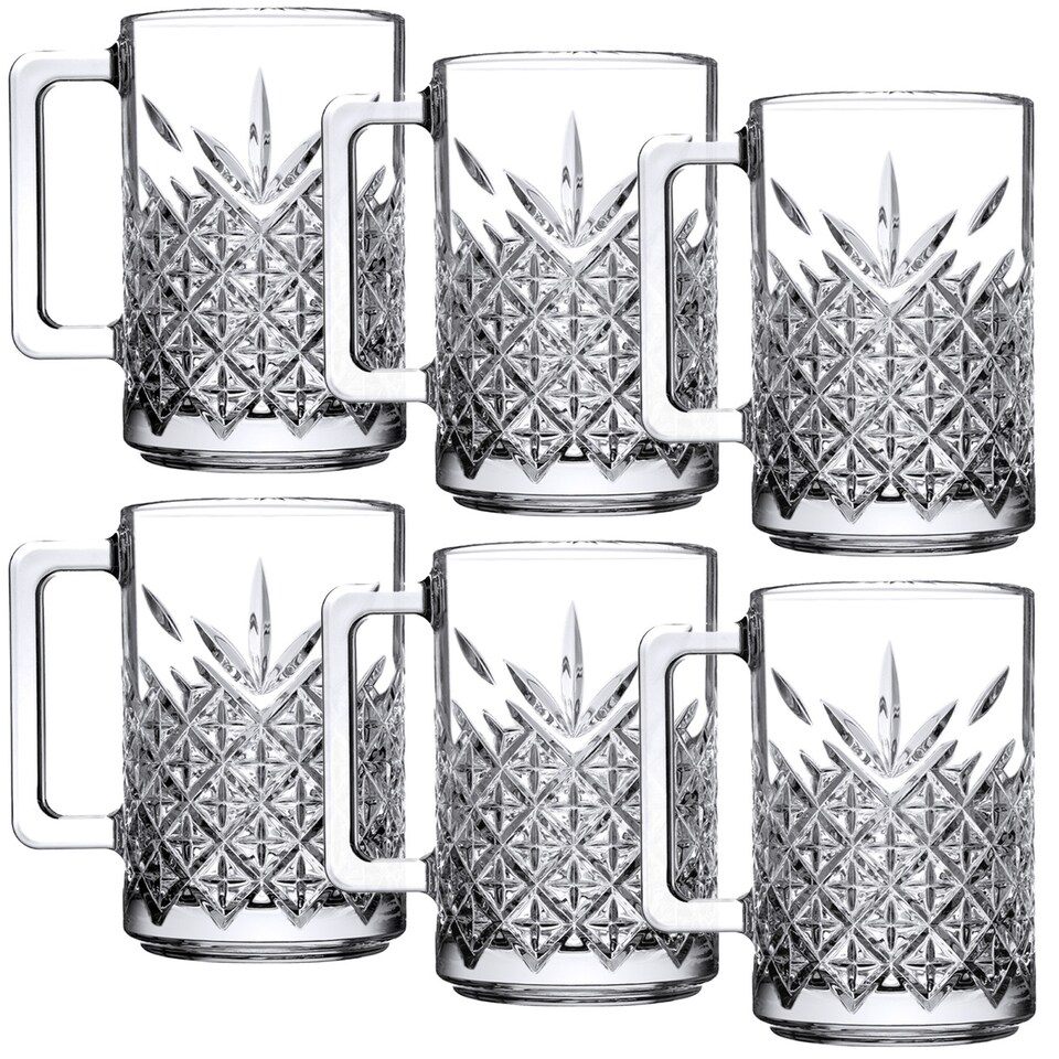 Glass Mugs Cups 315ml | Clear | 6