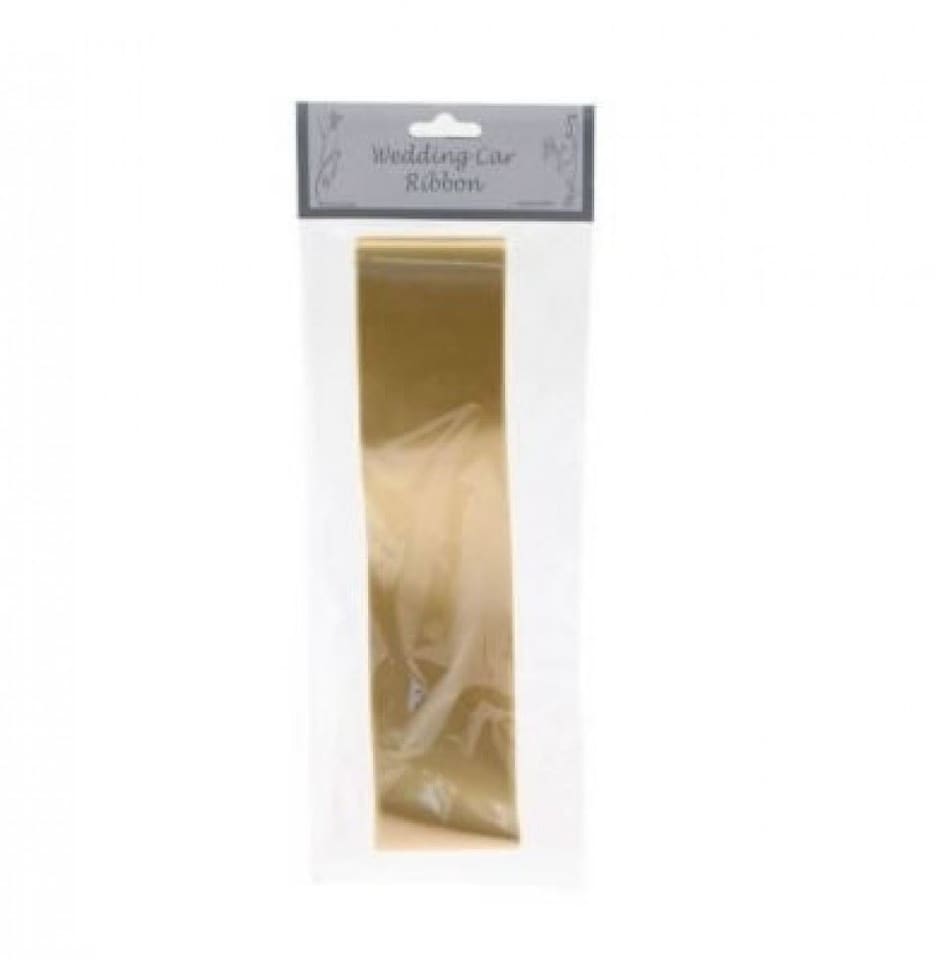 Minerva Gold 50mm Wedding Car Ribbon (Value Pack of 3) for Bridal - per pack of 3