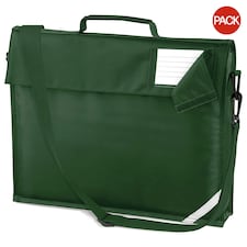Quadra Junior Book Bag With Strap (Pack of 2) - Bottle Green - One Size Green
