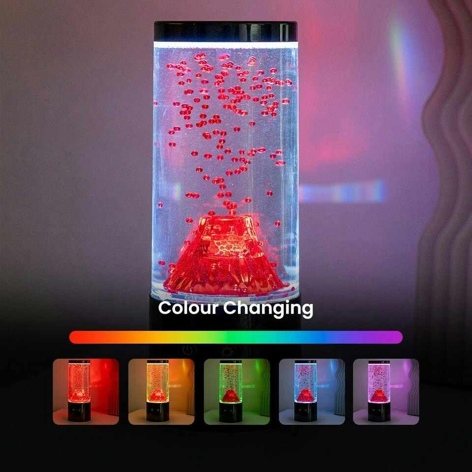 image 1 of ValueLights Villy Tornado lamp Clear Black Illuminated Decoration and Integrated LED 1W Multicolour Bulb