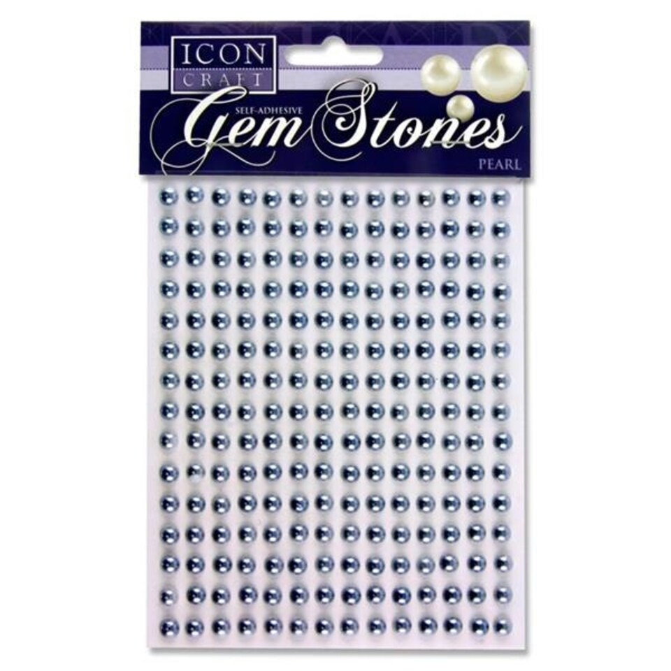 Pack of 210 Pearl Silver Self Adhesive 6mm Gem Stones by Icon Craft