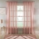 image 1 of Pair of Eden Blush 100% Recycled Voile Panels 137 cm (54 inch) Rod Pocket Panels for Bedroom and Living Room