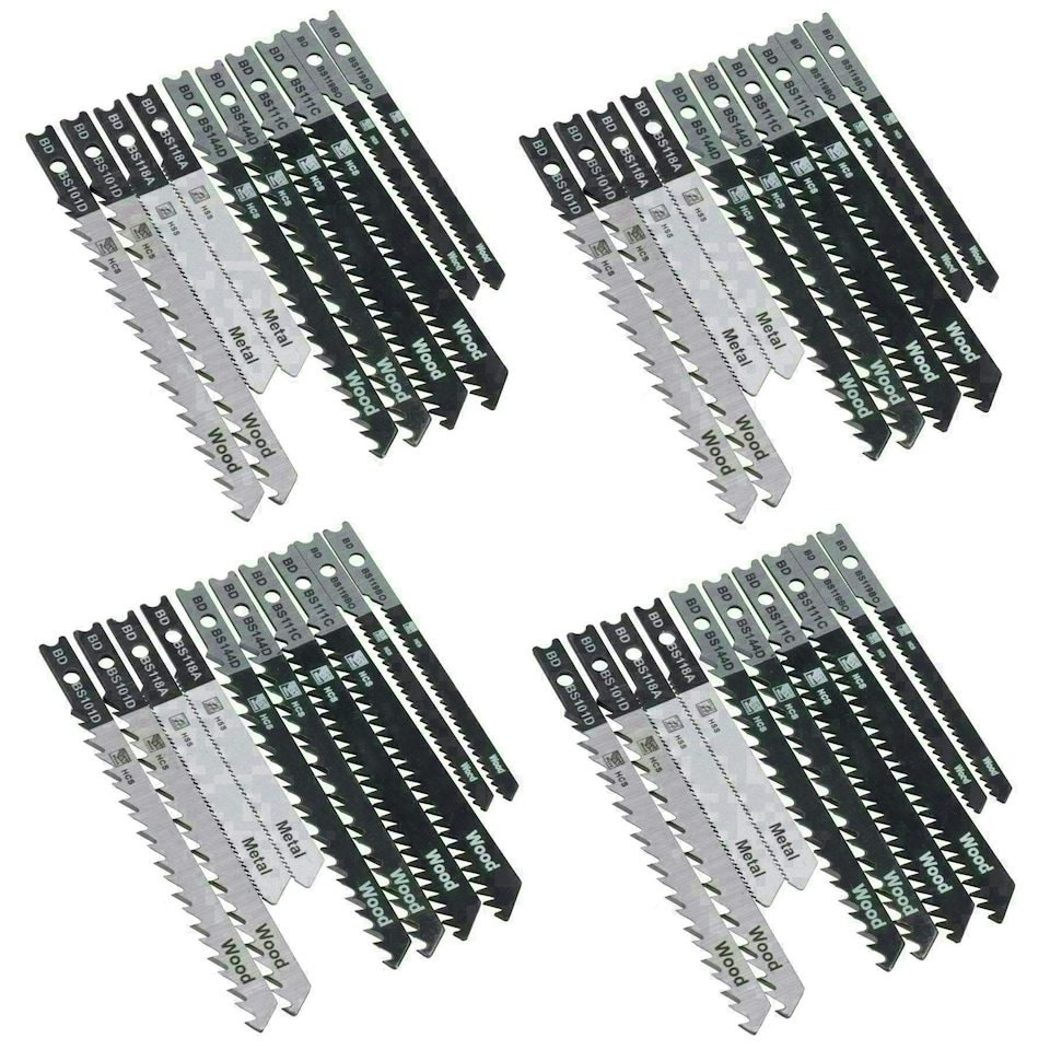 image 1 of HCS + HSS Jigsaw Blade Set With Universal Fitting Fitment for Wood Steel 40pc