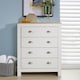 image 3 of Chest 4 Drawers Bedroom Furniture Oak Top Metal Handles | White