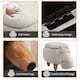 image 6 of HOMCOM Hippo Storage Stool Cute Decoration Footrest Wood Frame Legs Cream
