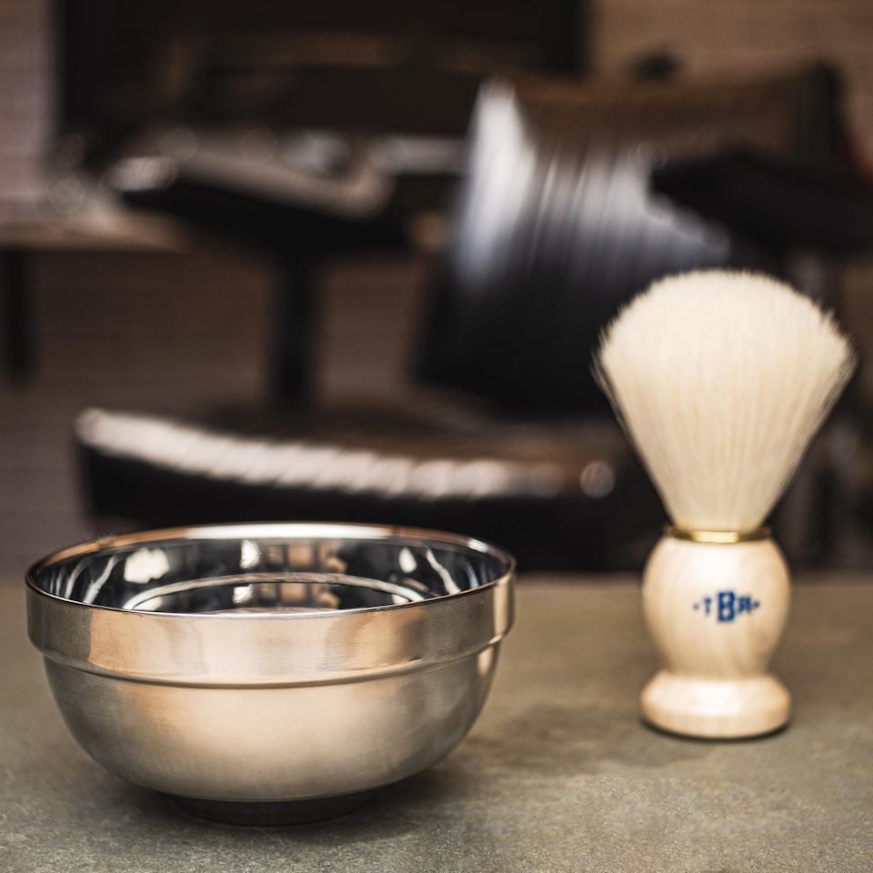 image 1 of The Bluebeards Revenge, Traditional Stainless Steel Lathering Shaving Bowl for Shaving Creams and Soaps