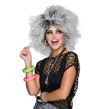 Bristol Novelty Womens/Ladies 80s Pop Icon Two Tone Wig - Grey/Black - One Size One Size