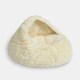 image 1 of OHS Fluffy Dome Pet Dog Cat Cave Nest Plush Bed, 45x45cm Cream | S