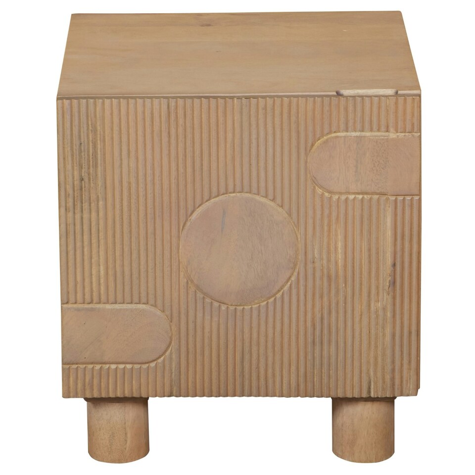 image 1 of Ajmer Solid Wood Bedside Table Brown