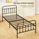 image 8 of HOMCOM 3ft Metal Single Platform Bed Frame w/ Underbed Storage Headboard Black