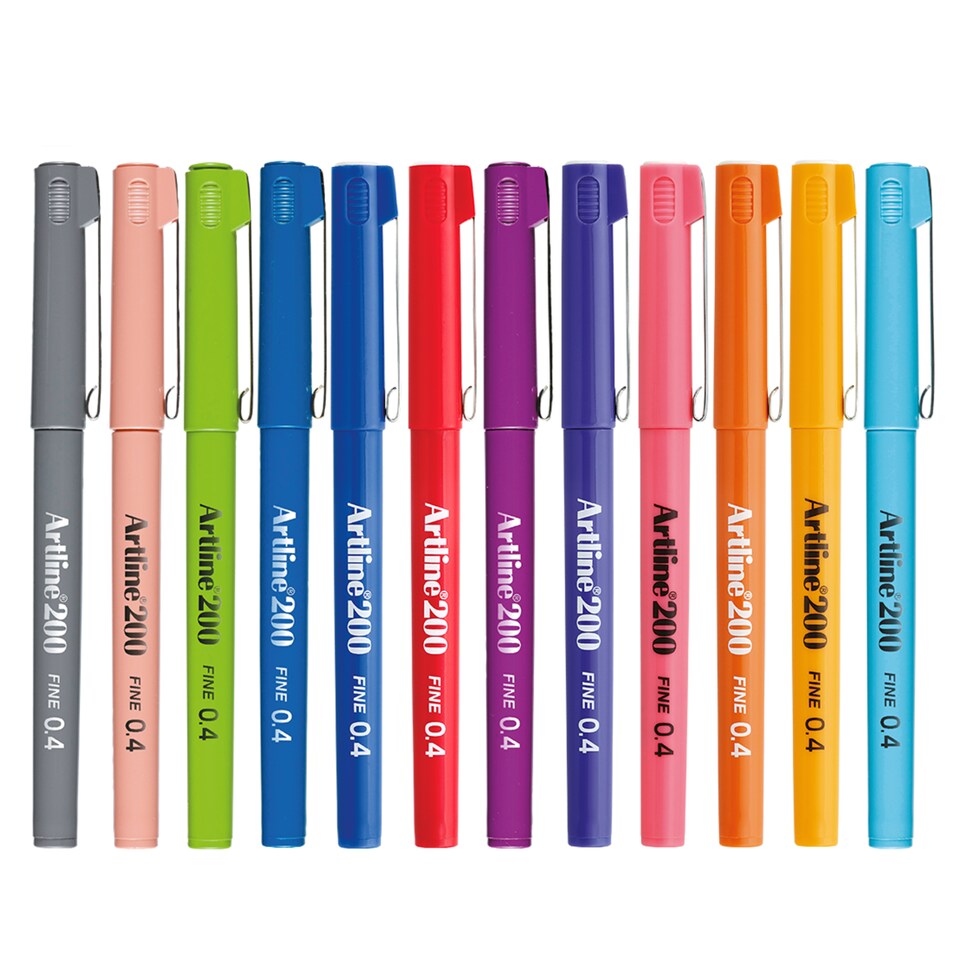 image 1 of Artline Fine Nib Writing Pens Mixed Collection 12 Pack