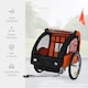 image 4 of HOMCOM 18m  2-Seat Child Bike Trailer for Kid w Steel Frame Seat Belt Orange
