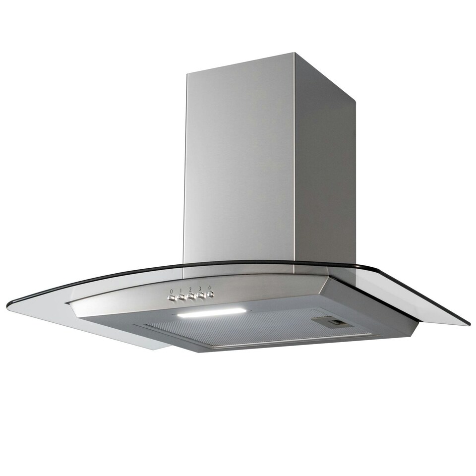 image 1 of SIA CGH60SS 60cm Stainless Steel Curved Glass Chimney Cooker Hood Extractor Fan